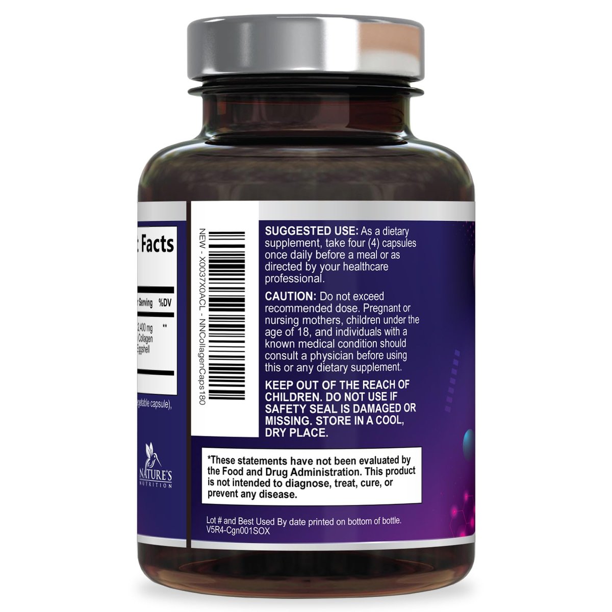 Multi-Kollagen-Komplex Kapseln - Hydrolysierte Kollagenpeptide für Frauen & Männer - Typen I, II, III, V, X - Unterstützung für Haare, Haut & Nägel - Hergestellt in den USA - 180 Kapseln