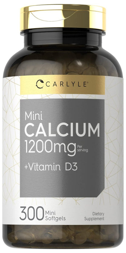 Carlyle Calcium 1200 mg mit Vitamin D3 | 300 Softgels | Nahrungsergänzungsmittel, Non-GMO & Glutenfrei