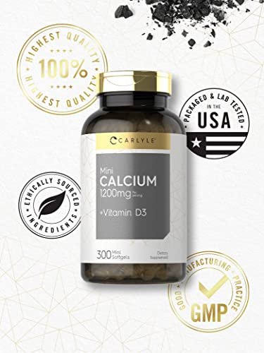 Carlyle Calcium 1200 mg mit Vitamin D3 | 300 Softgels | Nahrungsergänzungsmittel, Non-GMO & Glutenfrei