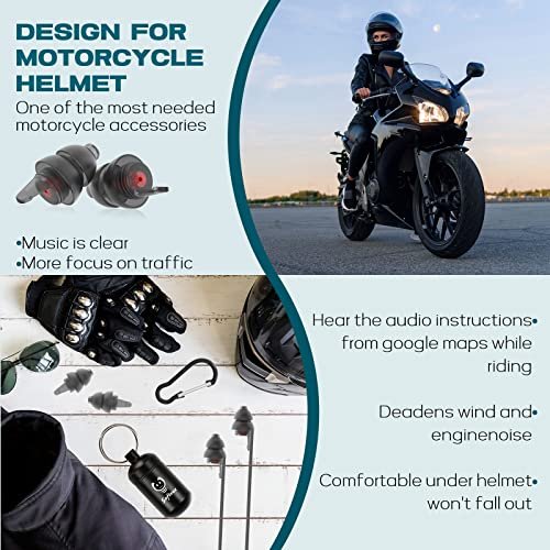 Motorrad Ohrstöpsel gegen Windgeräusche, 2 Paar wiederverwendbare Motorrad-Zubehör – Moto Ohrstöpsel, weicher bequemer Gehörschutz für Motorrad, Touren, Rennsport, Fahren – 25dB, Biker Geschenke