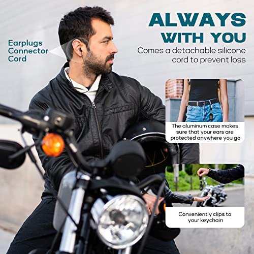 Motorrad Ohrstöpsel gegen Windgeräusche, 2 Paar wiederverwendbare Motorrad-Zubehör – Moto Ohrstöpsel, weicher bequemer Gehörschutz für Motorrad, Touren, Rennsport, Fahren – 25dB, Biker Geschenke