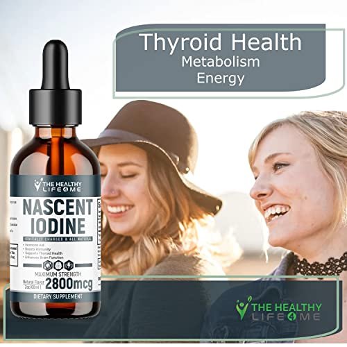 Nascent Iod Supplement | 2800mcg | Kaliumiodid | Jodtropfen | 100% Vegan | Farblos | Große 2oz Flasche