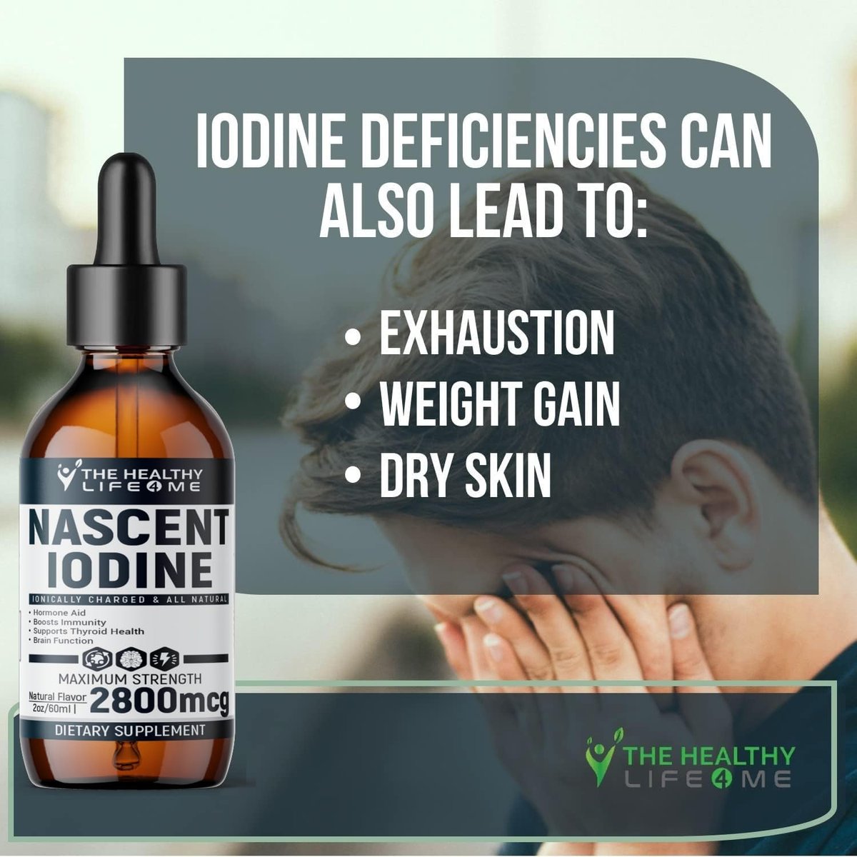 Nascent Iod Supplement | 2800mcg | Kaliumiodid | Jodtropfen | 100% Vegan | Farblos | Große 2oz Flasche