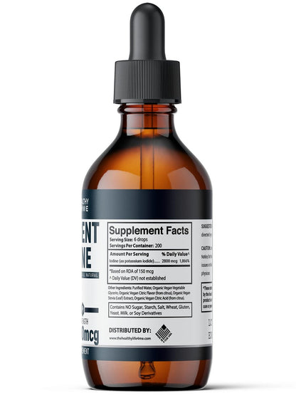 Nascent Iod Supplement | 2800mcg | Kaliumiodid | Jodtropfen | 100% Vegan | Farblos | Große 2oz Flasche