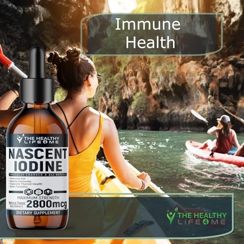 Nascent Iod Supplement | 2800mcg | Kaliumiodid | Jodtropfen | 100% Vegan | Farblos | Große 2oz Flasche