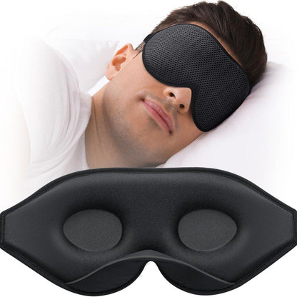 MABAO Schlafmaske für Seitenschläfer – 3D Konturierte Augenmaske ohne Druck, 100% Lichtblockierung, Verstellbares Band, für Damen und Herren, Schwarz