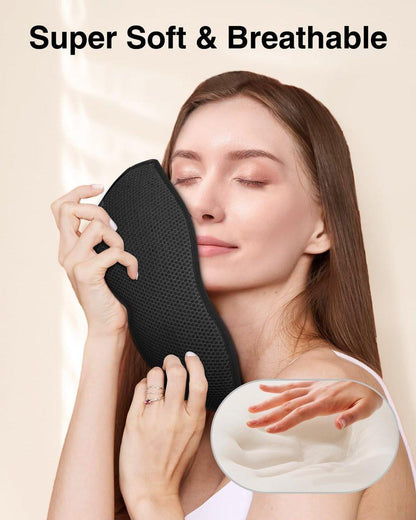 MABAO Schlafmaske für Seitenschläfer – 3D Konturierte Augenmaske ohne Druck, 100% Lichtblockierung, Verstellbares Band, für Damen und Herren, Schwarz