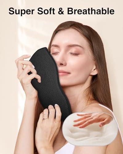 MABAO Schlafmaske für Seitenschläfer – 3D Konturierte Augenmaske ohne Druck, 100% Lichtblockierung, Verstellbares Band, für Damen und Herren, Schwarz