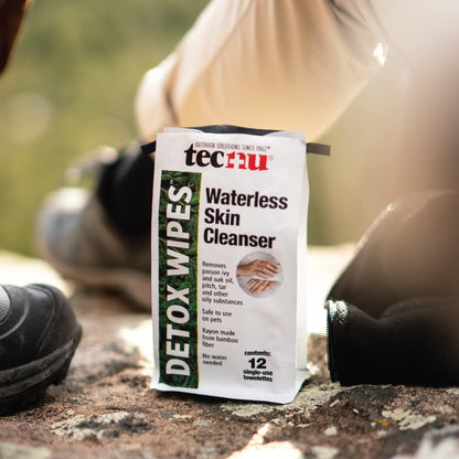 Tecnu Detox Feuchttücher gegen Giftefeu – Große Einzeltücher zur Entfernung von hautreizendem Öl, auch für Eiche und Sumach, Camping Essentials, 12 Stück