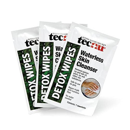 Tecnu Detox Feuchttücher gegen Giftefeu – Große Einzeltücher zur Entfernung von hautreizendem Öl, auch für Eiche und Sumach, Camping Essentials, 12 Stück