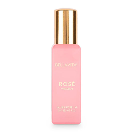 Bellavita Luxury ROSE Eau de Parfum | 20 ml (0,7 fl.oz.) Reisegröße Damenparfüm | Frische, blumige Pfirsich-, Jasmin- und Ambery-Moschus-Noten | Langanhaltender Damenduft