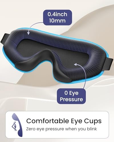 WAOAW Schlafmaske für Männer und Frauen: 3D Atmungsaktive, Weiche und Bequeme Augenmaske für Schlaf und Reisen – Lichtblockierende Nachtmaske mit Verstellbarem Band