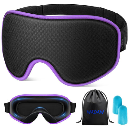 WAOAW Schlafmaske für Männer und Frauen: Lichtdichte Augenmaske – 3D Atmungsaktive, Weiche Komfortmaske für Reisen – Verstellbare Schlafmaske zum Schlafen