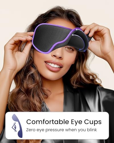 WAOAW Schlafmaske für Männer und Frauen: Lichtdichte Augenmaske – 3D Atmungsaktive, Weiche Komfortmaske für Reisen – Verstellbare Schlafmaske zum Schlafen