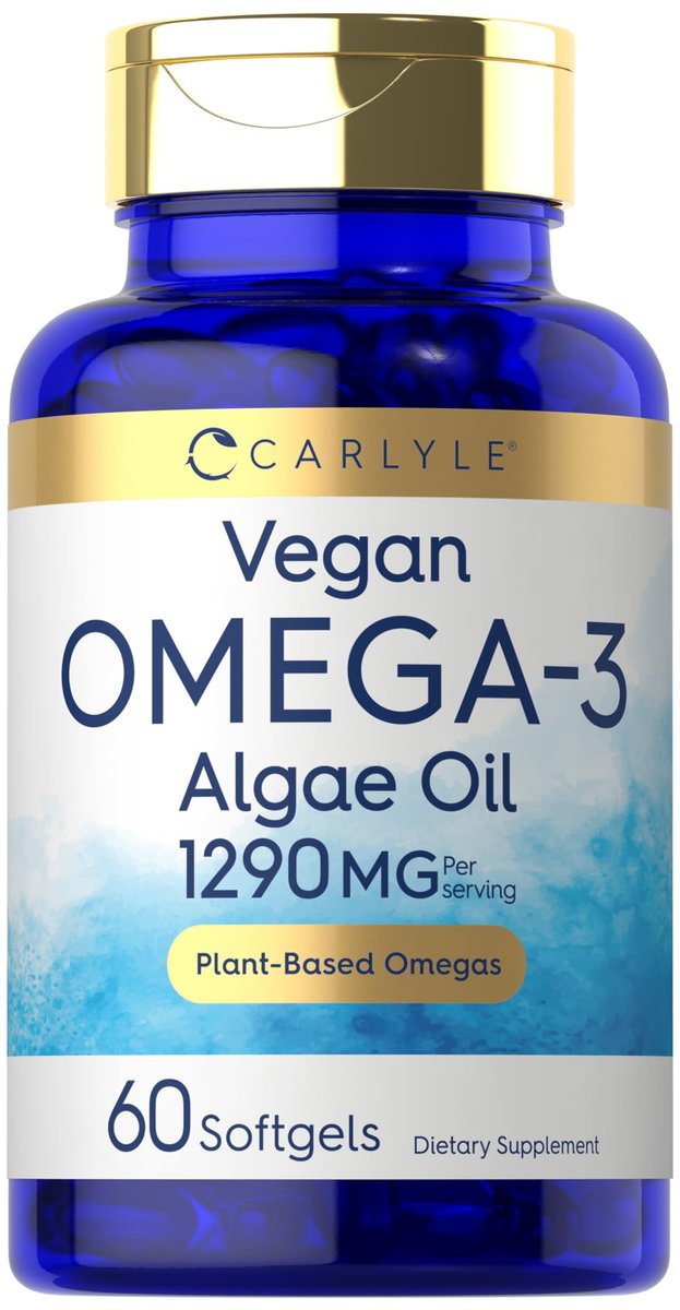 Carlyle Veganes Omega 3 Supplement | 1290 mg | 60 Softgels | Pflanzenbasiert | Non-GMO & Glutenfrei | Aus Algenöl