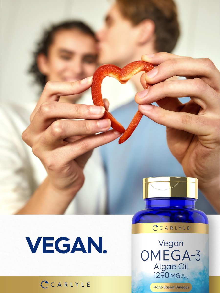 Carlyle Veganes Omega 3 Supplement | 1290 mg | 60 Softgels | Pflanzenbasiert | Non-GMO & Glutenfrei | Aus Algenöl