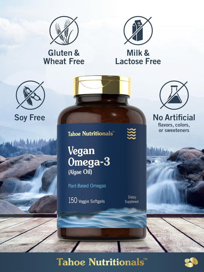 Carlyle Veganes Omega 3 Supplement | 150 Weichkapseln | aus Algenöl | Nicht-GVO & Glutenfrei