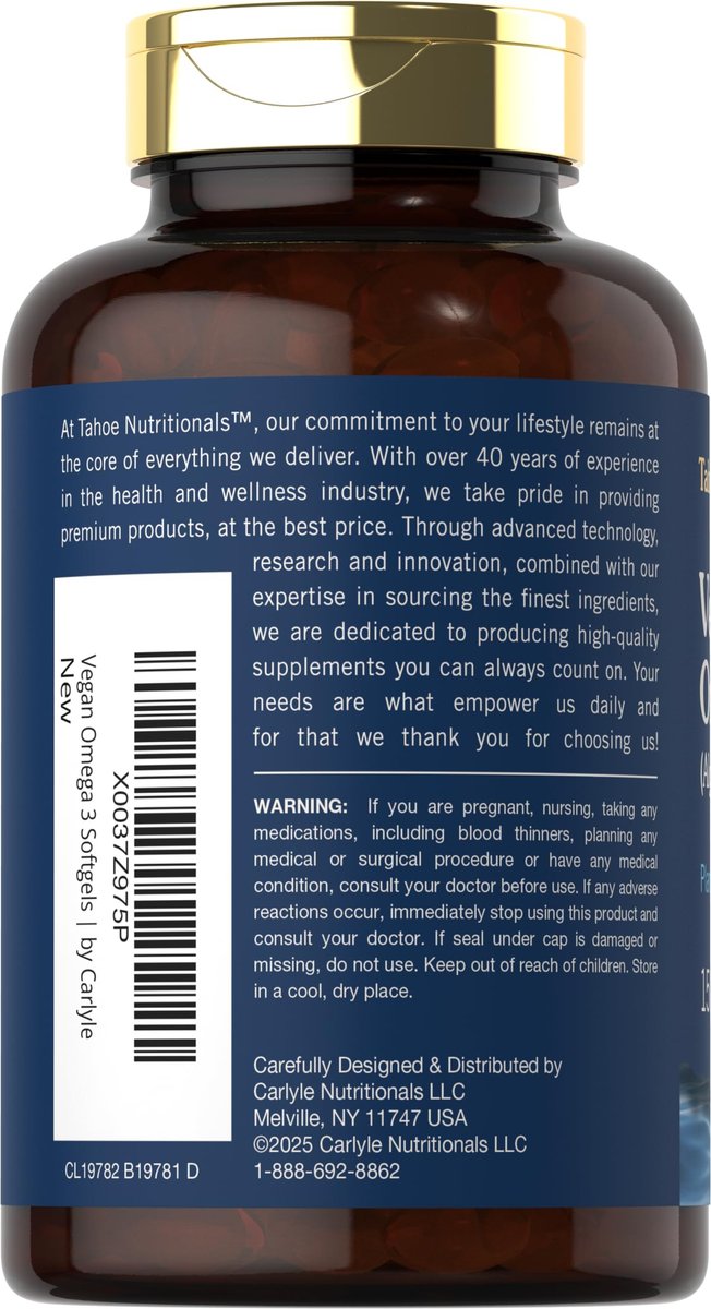 Carlyle Veganes Omega 3 Supplement | 150 Weichkapseln | aus Algenöl | Nicht-GVO & Glutenfrei