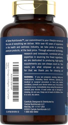 Carlyle Veganes Omega 3 Supplement | 150 Weichkapseln | aus Algenöl | Nicht-GVO & Glutenfrei
