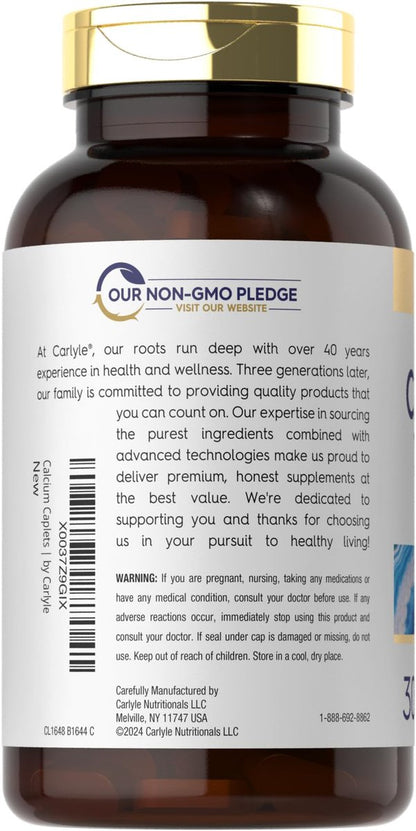 Carlyle Calcium 1200mg mit Vitamin D3 | 300 Tabletten | Nicht-GVO, glutenfrei, vegetarisches Nahrungsergänzungsmittel