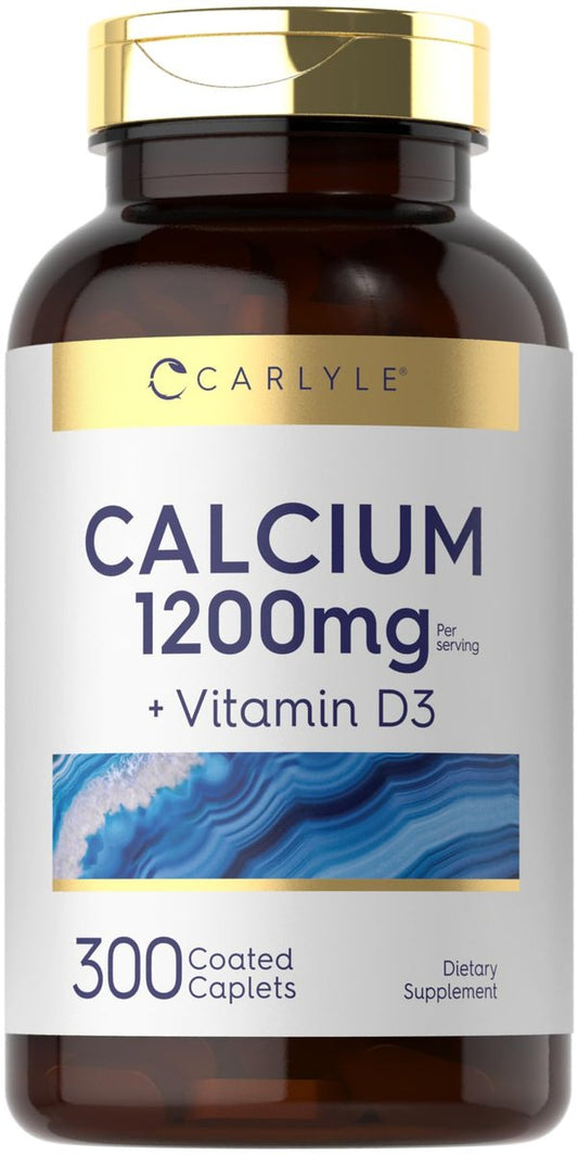 Carlyle Calcium 1200mg mit Vitamin D3 | 300 Tabletten | Nicht-GVO, glutenfrei, vegetarisches Nahrungsergänzungsmittel