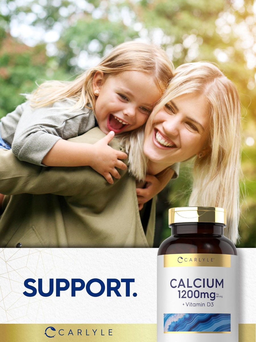 Carlyle Calcium 1200mg mit Vitamin D3 | 300 Tabletten | Nicht-GVO, glutenfrei, vegetarisches Nahrungsergänzungsmittel