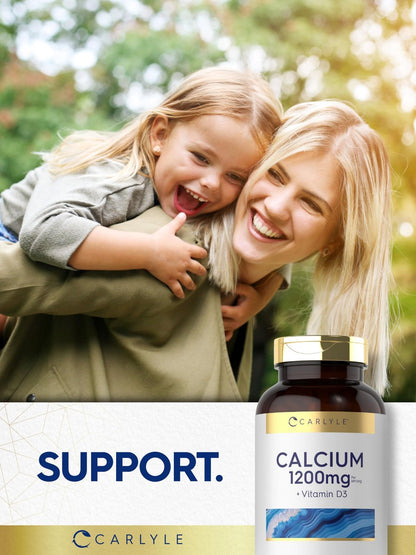 Carlyle Calcium 1200mg mit Vitamin D3 | 300 Tabletten | Nicht-GVO, glutenfrei, vegetarisches Nahrungsergänzungsmittel