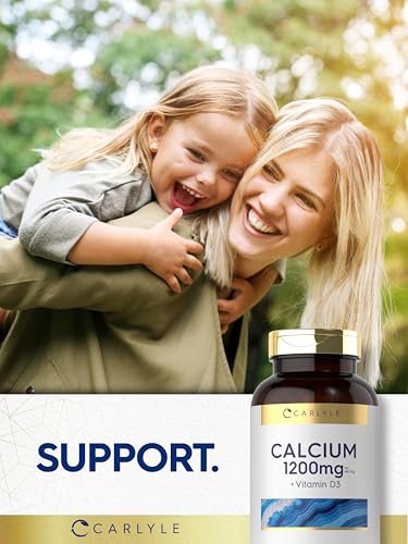 Carlyle Calcium 1200mg mit Vitamin D3 | 300 Tabletten | Nicht-GVO, glutenfrei, vegetarisches Nahrungsergänzungsmittel
