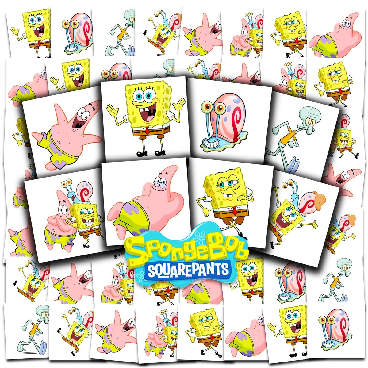 SpongeBob Schwammkopf Tattoos Partygeschenke Bundle ~ 70+ Einzelne 2" x 2" Temporäre Tattoos für Kinder, Jungen, Mädchen (SpongeBob Partyartikel Hergestellt in den USA)