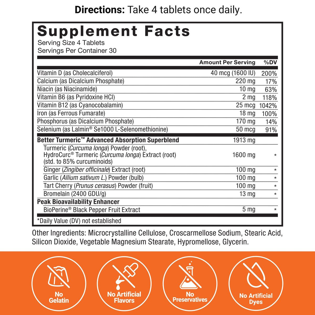 Force Factor Better Turmeric Curcumin 1600mg mit Schwarzem Pfeffer & Ingwer – Klinisch starke Gelenkunterstützung, verbesserte Absorption, 120 Tabletten