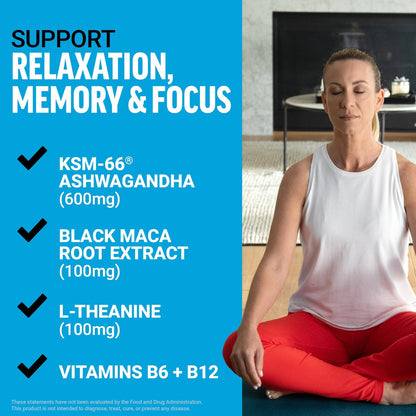 Force Factor Amazing Ashwa, KSM-66 Ashwagandha Supplement – Stressabbau, Fokus, Gedächtnis, Immununterstützung mit Vitaminen, Mineralien & Antioxidantien, Cortisol-Ergänzung für Frauen, 120 Tabletten