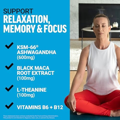 Force Factor Amazing Ashwa, KSM-66 Ashwagandha Supplement – Stressabbau, Fokus, Gedächtnis, Immununterstützung mit Vitaminen, Mineralien & Antioxidantien, Cortisol-Ergänzung für Frauen, 120 Tabletten