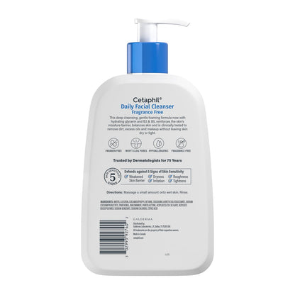 Cetaphil Gesichtsreiniger, täglicher Reinigungsschaum für empfindliche, Mischhaut bis fettige Haut, 473 ml, parfümfrei, seifenfrei, hypoallergen