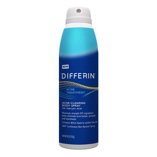 Differin Akne Körperspray – Aknebehandlung mit Salicylsäure für Rücken, Brust und Schultern, 177 ml