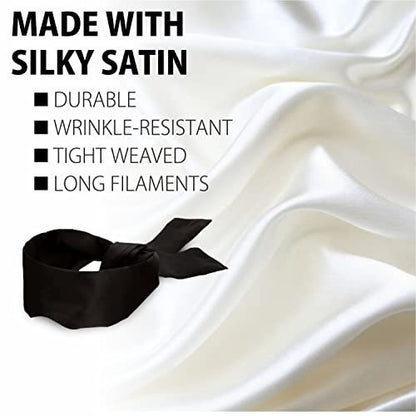 Lang Horn 2er-Pack Seiden-Satin Schlafmaske – Weiche Satin-Augenmaske für erholsamen Schlaf, 155 cm, 62 Zoll, Schwarz