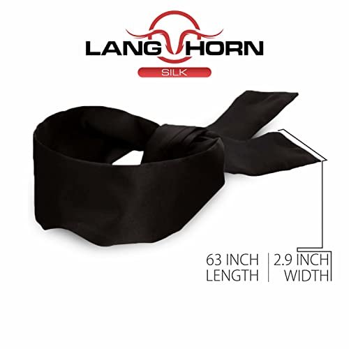 Lang Horn 2er-Pack Seiden-Satin Schlafmaske – Weiche Satin-Augenmaske für erholsamen Schlaf, 155 cm, 62 Zoll, Schwarz