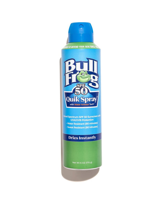 Bullfrog Quik Spray Sonnenschutz SPF 50 | Ohne Oxybenzon & Octinoxat | Breitspektrum Feuchtigkeitsspendender UVA/UVB-Schutz, 177 ml