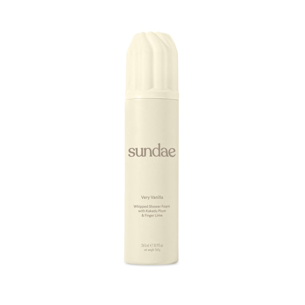 sundae Whipped Shower Foam Very Vanilla – Schaumdusche & Body Wash mit Kakadu-Pflaume & Fingerlimette, 265 ml