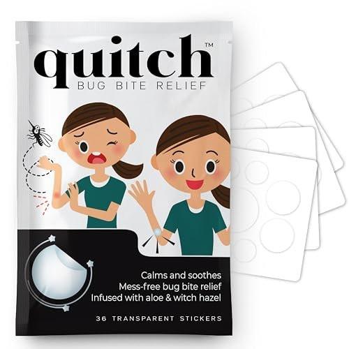 quitch Mückenstich-Pflaster für Kinder & Babys – Hydrocortison-freie Alternative, arzneimittelfreie Anti-Juckreiz-Sticker für Reisen, Camping & Outdoor-Spiele (36 Stück)