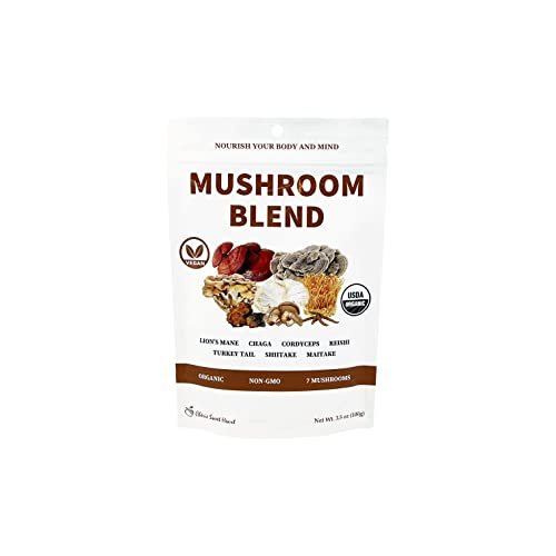 Cherie Sweet Heart 7 Mushroom Extract Powder – USDA Bio Superfood Mischung mit Löwenmähne, Reishi, Cordyceps, Maitake, Shiitake, Truthahnschwanz & Chaga – Vegan, Non-GMO, Glutenfrei – 3,5 oz
