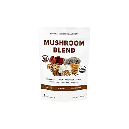 Cherie Sweet Heart 7 Mushroom Extract Powder – USDA Bio Superfood Mischung mit Löwenmähne, Reishi, Cordyceps, Maitake, Shiitake, Truthahnschwanz & Chaga – Vegan, Non-GMO, Glutenfrei – 3,5 oz
