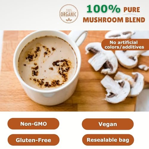 Cherie Sweet Heart 7 Mushroom Extract Powder – USDA Bio Superfood Mischung mit Löwenmähne, Reishi, Cordyceps, Maitake, Shiitake, Truthahnschwanz & Chaga – Vegan, Non-GMO, Glutenfrei – 3,5 oz