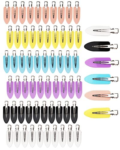 Faltenfreie Haarclips, 60 Stück 5,8 cm Entenschnabelclips zum Abteilen und Stylen der Haare (6 Farben)