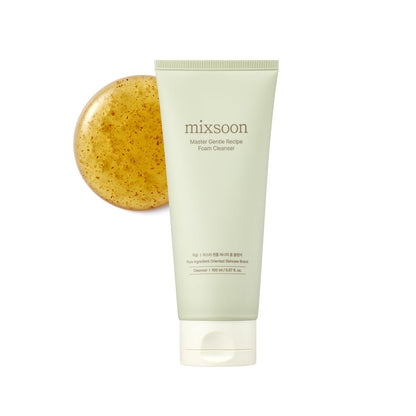 mixsoon Master Gentle Recipe Foam Cleanser – milder Peeling-Reiniger mit Aminosäure-Komplex und Cica, 150 ml