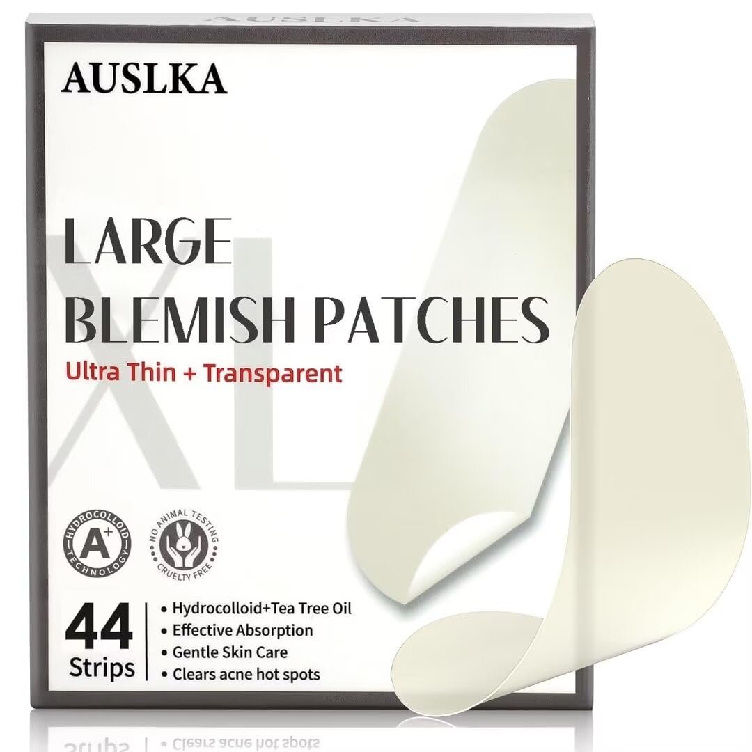 AUSLKA Pickel-Patches – 44 Strips, Hydrokolloid-Dots – Große Pickel-Patches – Pickel-Sticker – Mitesser – Ideal für größere Ausbrüche