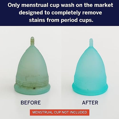 Pixie Cup Fleckenentferner – Der einzige Sterilisator-Reiniger, der Flecken von wiederverwendbaren Menstruationstassen und -scheiben entfernt – Organische und natürliche Inhaltsstoffe für die Intimhygiene (5 Beutel)