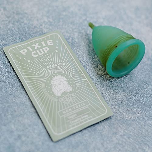 Pixie Cup Fleckenentferner – Der einzige Sterilisator-Reiniger, der Flecken von wiederverwendbaren Menstruationstassen und -scheiben entfernt – Organische und natürliche Inhaltsstoffe für die Intimhygiene (5 Beutel)