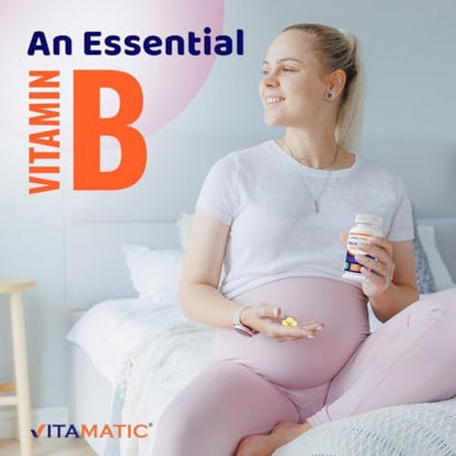 Vitamatic Folsäure 1000 mcg (1 mg) – 240 Vegetarische Tabletten (2er-Pack) 1667 mcg DFE – Vitamin B9 für pränatale, Herz- und Zellgesundheit