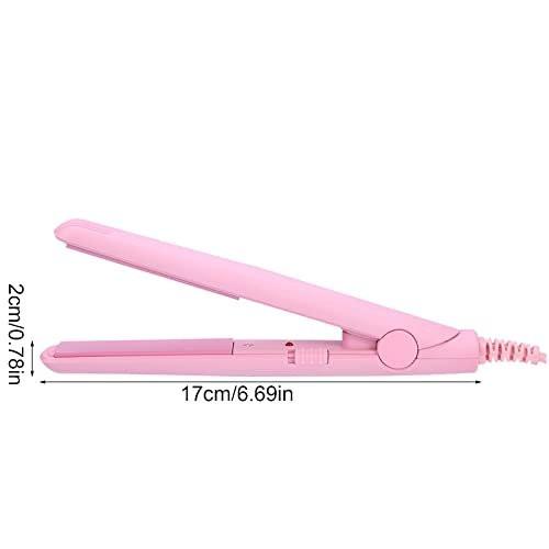 2-in-1 Mini Haarglätter & Lockenstab, Keramik-Tourmalinplatte für glattes & glänzendes Haar, Tragbarer Glätteisen mit schnellem Aufheizen für Reisen und Zuhause