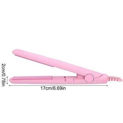2-in-1 Mini Haarglätter & Lockenstab, Keramik-Tourmalinplatte für glattes & glänzendes Haar, Tragbarer Glätteisen mit schnellem Aufheizen für Reisen und Zuhause